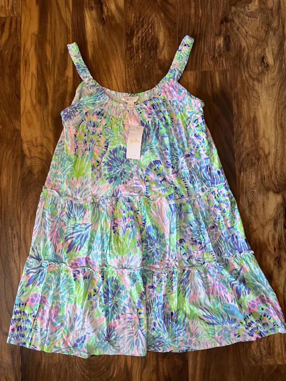 NWT Lilly Pulitzer Loro Dress Shell of a Party Tiered Swing Dress, Size S